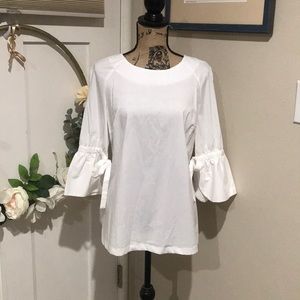 White Ruffle Sleeves Top